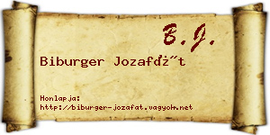 Biburger Jozafát névjegykártya